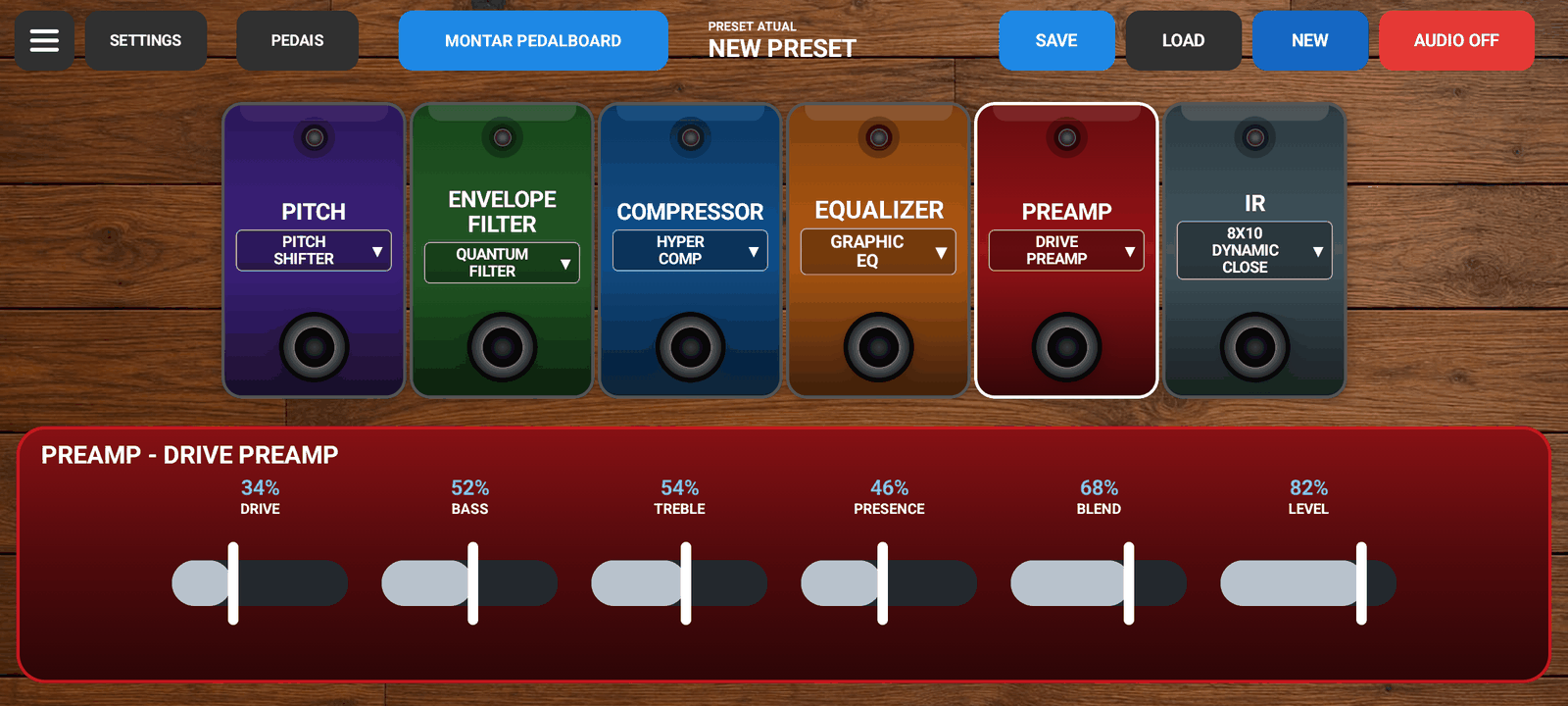 Painel do Preamp